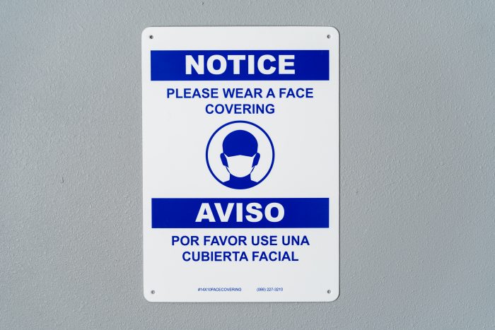 Pack of 5 - 14 x 10 Face Covering Signs